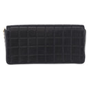 CHANEL Choco Bar Line Chain Shoulder Bag Leather Black Gold CC Auth ka5317V-2