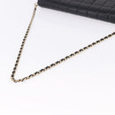 CHANEL Choco Bar Line Chain Shoulder Bag Leather Black Gold CC Auth ka5317V-7