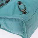 BALENCIAGA Classic Mini City Bag Leather 2way Turquoise Blue 300295 Auth ka5318M-12