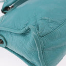 BALENCIAGA Classic Mini City Bag Leather 2way Turquoise Blue 300295 Auth ka5318M-14