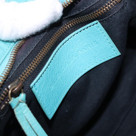 BALENCIAGA Classic Mini City Bag Leather 2way Turquoise Blue 300295 Auth ka5318M
