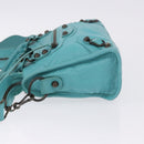 BALENCIAGA Classic Mini City Bag Leather 2way Turquoise Blue 300295 Auth ka5318M-5