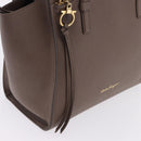 Salvatore Ferragamo Tote Bag Leather Beige Gold Auth ka5320A-15