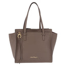 Salvatore Ferragamo Tote Bag Leather Beige Gold Auth ka5320A-2