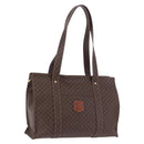 CELINE Macadam Shoulder Bag PVC Leather Brown Gold Tone Auth ka5329A-1