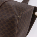 CELINE Macadam Shoulder Bag PVC Leather Brown Gold Tone Auth ka5329A-14