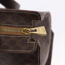CELINE Macadam Shoulder Bag PVC Leather Brown Gold Tone Auth ka5329A-15