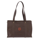 CELINE Macadam Shoulder Bag PVC Leather Brown Gold Tone Auth ka5329A-2