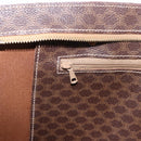 CELINE Macadam Shoulder Bag PVC Leather Brown Gold Tone Auth ka5329A-20