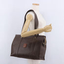 CELINE Macadam Shoulder Bag PVC Leather Brown Gold Tone Auth ka5329A-23