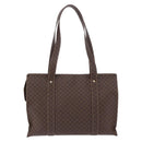 CELINE Macadam Shoulder Bag PVC Leather Brown Gold Tone Auth ka5329A-3