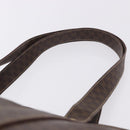 CELINE Macadam Shoulder Bag PVC Leather Brown Gold Tone Auth ka5329A-8