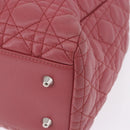 Christian Dior Canage Hand Bag Lamb Skin Pink Silver Auth ka5330V-11