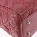 Christian Dior Canage Hand Bag Lamb Skin Pink Silver Auth ka5330V-12
