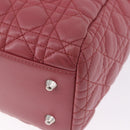 Christian Dior Canage Hand Bag Lamb Skin Pink Silver Auth ka5330V-13