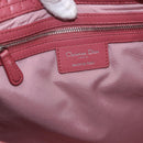 Christian Dior Canage Hand Bag Lamb Skin Pink Silver Auth ka5330V-15