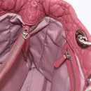 Christian Dior Canage Hand Bag Lamb Skin Pink Silver Auth ka5330V-18