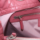 Christian Dior Canage Hand Bag Lamb Skin Pink Silver Auth ka5330V-22