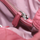 Christian Dior Canage Hand Bag Lamb Skin Pink Silver Auth ka5330V-24