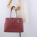 Christian Dior Canage Hand Bag Lamb Skin Pink Silver Auth ka5330V-27
