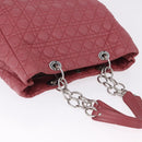 Christian Dior Canage Hand Bag Lamb Skin Pink Silver Auth ka5330V-6