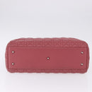 Christian Dior Canage Hand Bag Lamb Skin Pink Silver Auth ka5330V-9