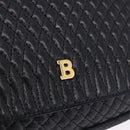 BALLY Chain Shoulder Bag Leather Black Gold Tone Auth ka5331-17