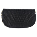 BALLY Chain Shoulder Bag Leather Black Gold Tone Auth ka5331-2