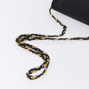 BALLY Chain Shoulder Bag Leather Black Gold Tone Auth ka5331-7