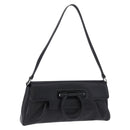 Salvatore Ferragamo Gancini Shoulder Bag Leather Black Silver Auth ka5332V-1
