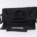Salvatore Ferragamo Gancini Shoulder Bag Leather Black Silver Auth ka5332V-10
