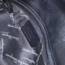 Salvatore Ferragamo Gancini Shoulder Bag Leather Black Silver Auth ka5332V-12