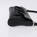 Salvatore Ferragamo Gancini Shoulder Bag Leather Black Silver Auth ka5332V-3