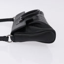 Salvatore Ferragamo Gancini Shoulder Bag Leather Black Silver Auth ka5332V-4