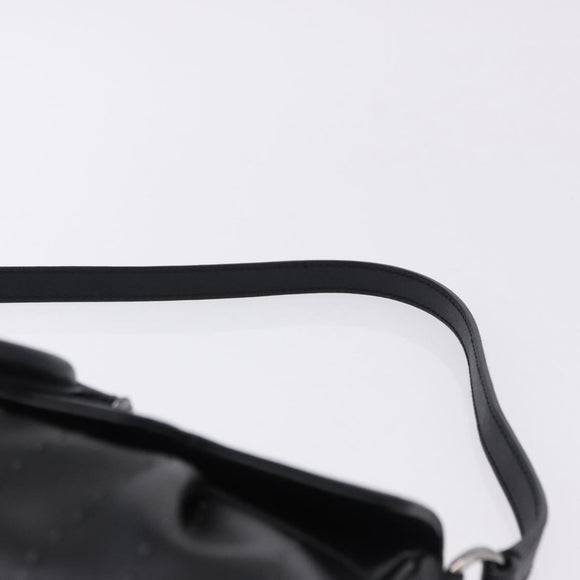 Salvatore Ferragamo Gancini Shoulder Bag Leather Black Silver Auth ka5332V