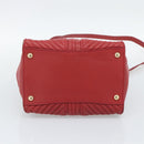 Miu Miu Tote Bag Leather 2way Red Gold Tone Auth ka5333V-5