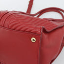 Miu Miu Tote Bag Leather 2way Red Gold Tone Auth ka5333V-15