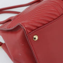 Miu Miu Tote Bag Leather 2way Red Gold Tone Auth ka5333V-16