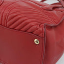 Miu Miu Tote Bag Leather 2way Red Gold Tone Auth ka5333V-17