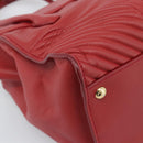 Miu Miu Tote Bag Leather 2way Red Gold Tone Auth ka5333V-10
