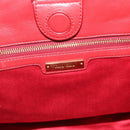 Miu Miu Tote Bag Leather 2way Red Gold Tone Auth ka5333V-18