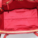 Miu Miu Tote Bag Leather 2way Red Gold Tone Auth ka5333V-11