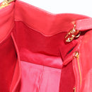 Miu Miu Tote Bag Leather 2way Red Gold Tone Auth ka5333V-20