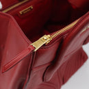 Miu Miu Tote Bag Leather 2way Red Gold Tone Auth ka5333V-23