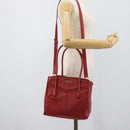 Miu Miu Tote Bag Leather 2way Red Gold Tone Auth ka5333V-25