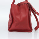 Miu Miu Tote Bag Leather 2way Red Gold Tone Auth ka5333V-3
