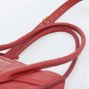Miu Miu Tote Bag Leather 2way Red Gold Tone Auth ka5333V-8