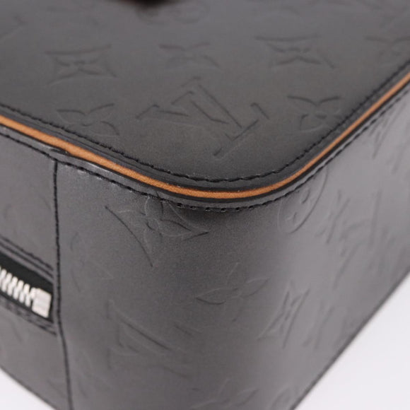 LOUIS VUITTON Monogram Mat Shelton Hand Bag Black M55172 LV Auth ka5335A