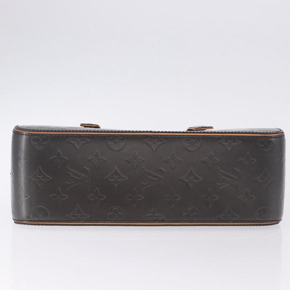 LOUIS VUITTON Monogram Mat Shelton Hand Bag Black M55172 LV Auth ka5335A