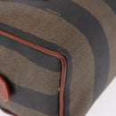 FENDI Pecan Hand Bag PVC Leather 2way Black Brown Auth ka5337A-15